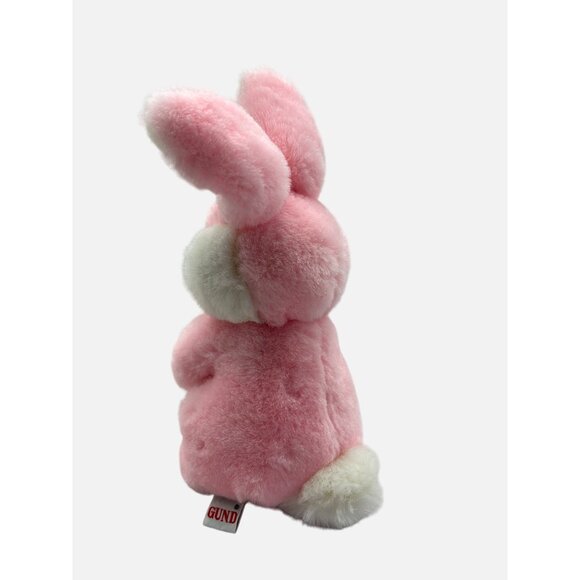 Gund 1983 Pink White Rabbit Plush 9" Easter Bunny Holding Carrot Toy - Picture 9 of 11